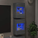 væghængte skabe til TV 2 stk. med LED-lys 40x30x60,5 cm grå sonoma
