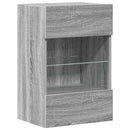 væghængte skabe til TV 2 stk. med LED-lys 40x30x60,5 cm grå sonoma