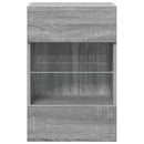 væghængte skabe til TV 2 stk. med LED-lys 40x30x60,5 cm grå sonoma