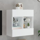 væghængt tv-bord med LED-lys 58,5x30x60,5 cm hvid