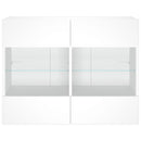 væghængt tv-bord med LED-lys 78,5x30x60,5 cm hvid