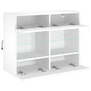 væghængt tv-bord med LED-lys 78,5x30x60,5 cm hvid