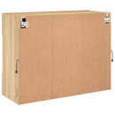 væghængt tv-bord med LED-lys 78,5x30x60,5 cm sonoma-eg