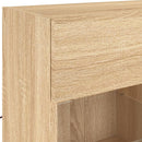 væghængt tv-bord med LED-lys 78,5x30x60,5 cm sonoma-eg
