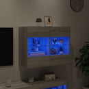 væghængt tv-bord m. LED-lys 78,5x30x60,5 cm grå sonoma-eg