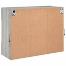 væghængt tv-bord m. LED-lys 78,5x30x60,5 cm grå sonoma-eg