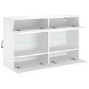 væghængt tv-bord med LED-lys 98,5x30x60,5 cm hvid