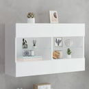 væghængt tv-bord med LED-lys 98,5x30x60,5 cm hvid