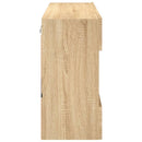 væghængt tv-bord med LED-lys 98,5x30x60,5 cm sonoma-eg