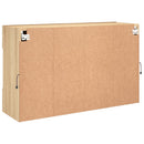 væghængt tv-bord med LED-lys 98,5x30x60,5 cm sonoma-eg