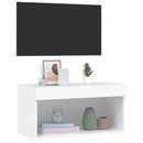 tv-bord med LED-lys 60x30x30 cm hvid