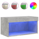 tv-bord med LED-lys 60x30x30 cm betongrå