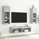 tv-bord med LED-lys 60x30x30 cm betongrå