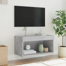 tv-bord med LED-lys 60x30x30 cm betongrå