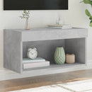tv-bord med LED-lys 60x30x30 cm betongrå