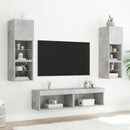 tv-borde med LED-lys 2 stk. 60x30x30 cm betongrå