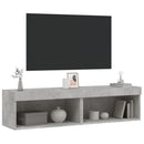 tv-borde med LED-lys 2 stk. 60x30x30 cm betongrå