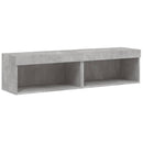 tv-borde med LED-lys 2 stk. 60x30x30 cm betongrå