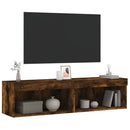 tv-borde med LED-lys 2 stk. 60x30x30 cm røget egetræsfarve