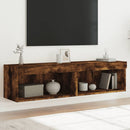 tv-borde med LED-lys 2 stk. 60x30x30 cm røget egetræsfarve