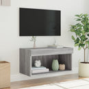 tv-bord 60x30x30 cm med LED-lys grå sonoma-eg