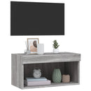 tv-bord 60x30x30 cm med LED-lys grå sonoma-eg