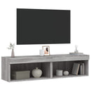 tv-borde 2 stk. 60x30x30 cm med LED-lys grå sonoma-eg
