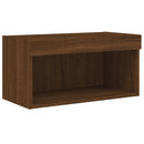 tv-bord 60x30x30 cm med LED-lys brun egetræsfarve