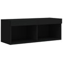 tv-bord med LED-lys 80x30x30 cm sort