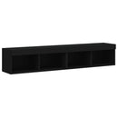 tv-borde 2 stk. med LED-lys 80x30x30 cm sort