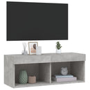 sengebord med LED-lys 80x30x30 cm betongrå
