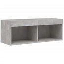 sengebord med LED-lys 80x30x30 cm betongrå