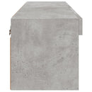 sengebord med LED-lys 80x30x30 cm betongrå