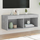 sengebord med LED-lys 80x30x30 cm betongrå