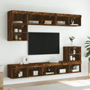 tv-borde med LED-lys 2 stk. 80x30x30 cm røget egetræsfarve
