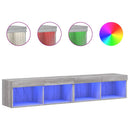 tv-borde 2 stk. med LED-lys 80x30x30 cm grå sonoma-eg