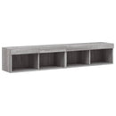tv-borde 2 stk. med LED-lys 80x30x30 cm grå sonoma-eg