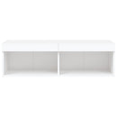 tv-bord med LED-lys 100x30x30 cm hvid