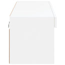 tv-bord med LED-lys 100x30x30 cm hvid