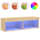 tv-bord med LED-lys 100x30x30 cm sonoma-eg