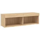 tv-bord med LED-lys 100x30x30 cm sonoma-eg