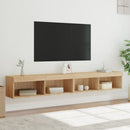 tv-borde 2 stk. med LED-lys 100x30x30 cm sonoma-eg