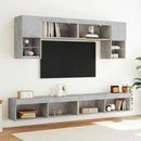 tv-bord med LED-lys 100x30x30 cm betongrå