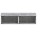tv-bord med LED-lys 100x30x30 cm betongrå