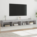 tv-borde 2 stk. med LED-lys 100x30x30 cm betongrå
