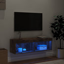 tv-bord med LED-lys 100x30x30 cm røget egetræsfarve