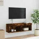 tv-bord med LED-lys 100x30x30 cm røget egetræsfarve
