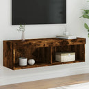 tv-bord med LED-lys 100x30x30 cm røget egetræsfarve