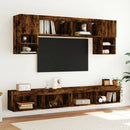tv-borde 2 stk. med LED-lys 100x30x30 cm røget egetræsfarve