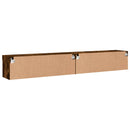 tv-borde 2 stk. med LED-lys 100x30x30 cm røget egetræsfarve